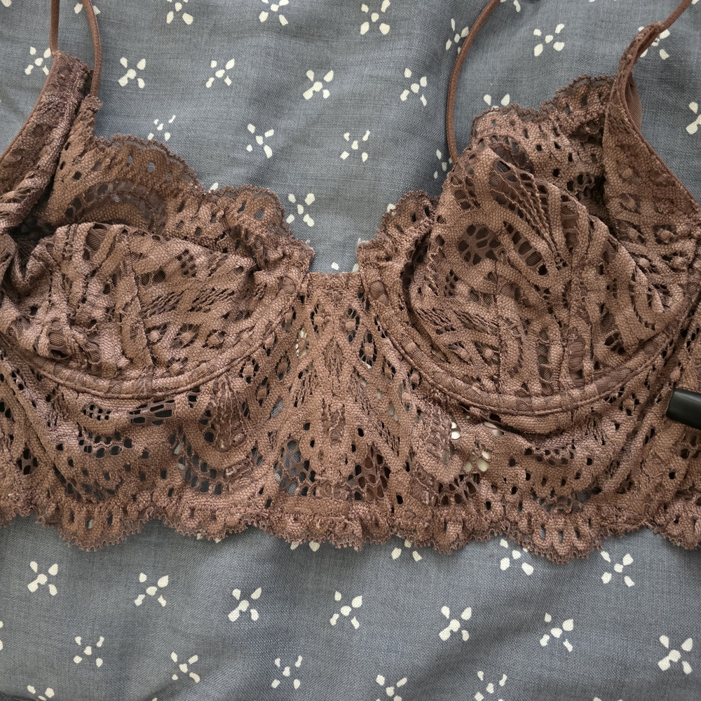 Structured Brown Lace Bralette
